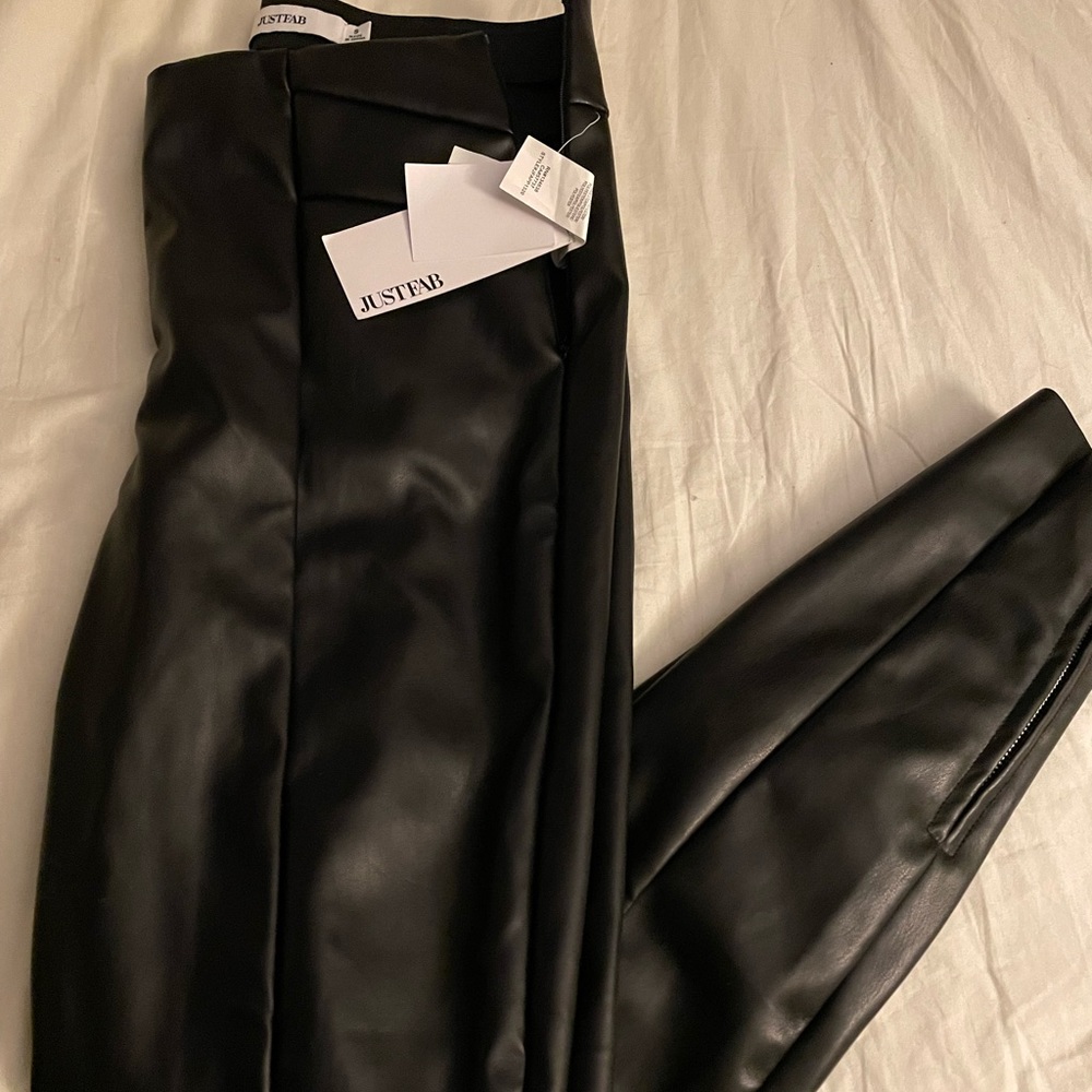 Black Leather JustFab pants with Tags